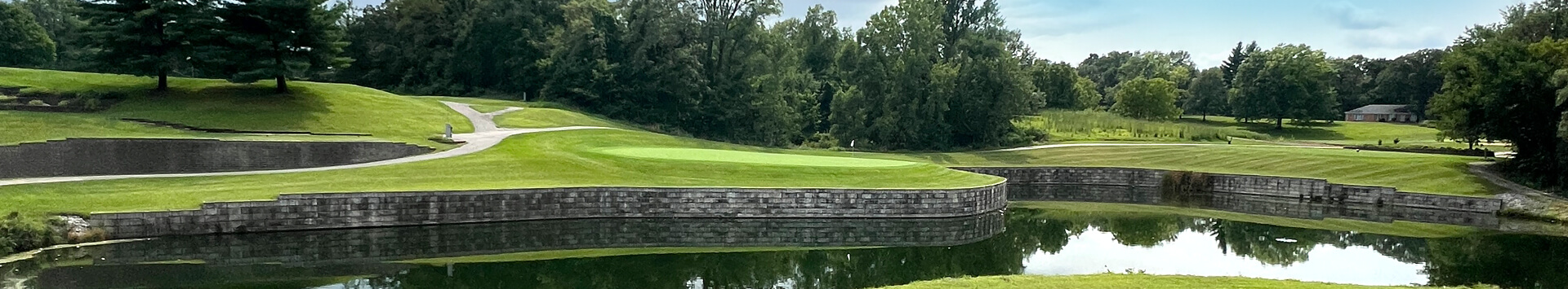Wide view of pond at Indian Bluff Golf Course